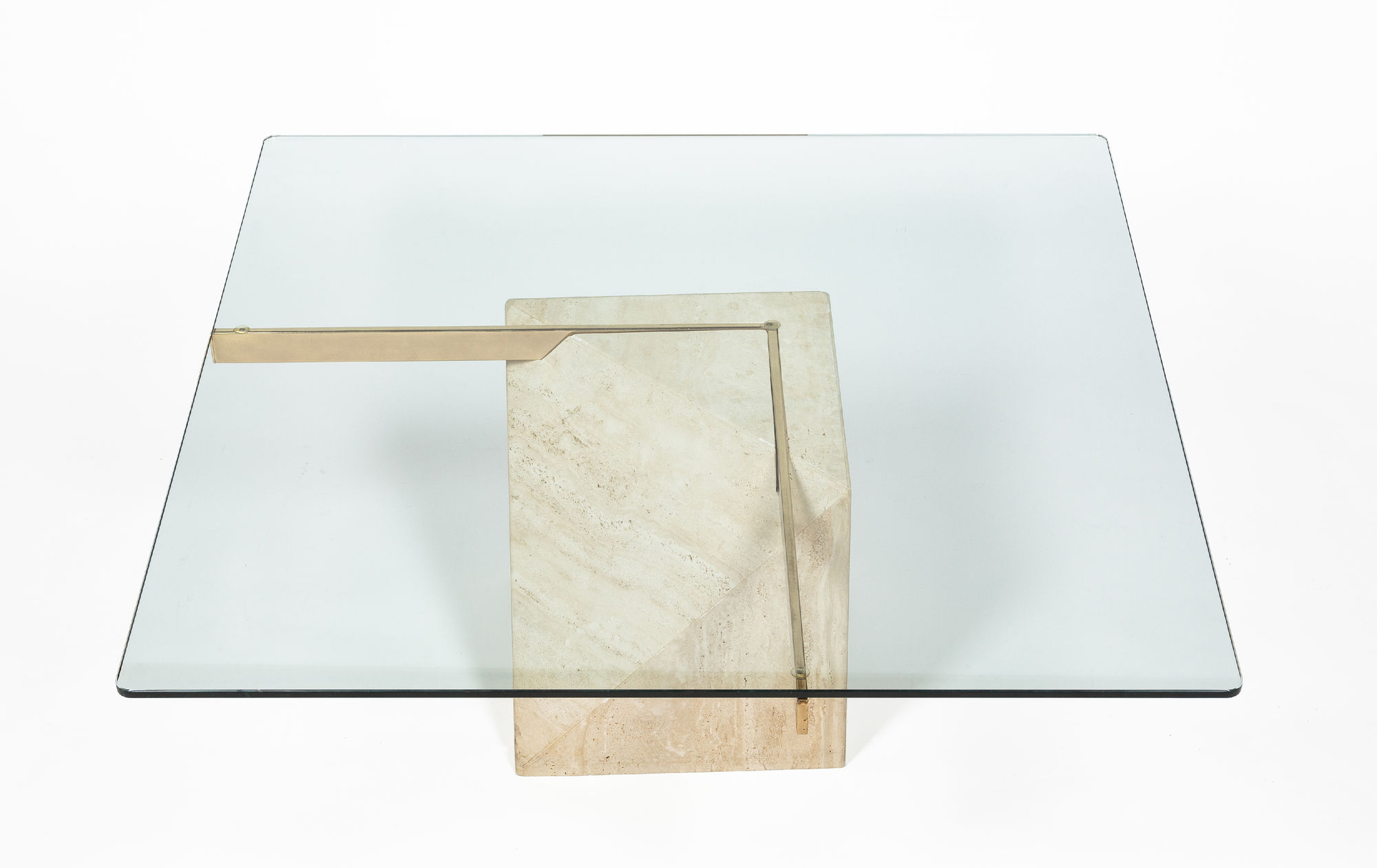 Coffee table with travertine base