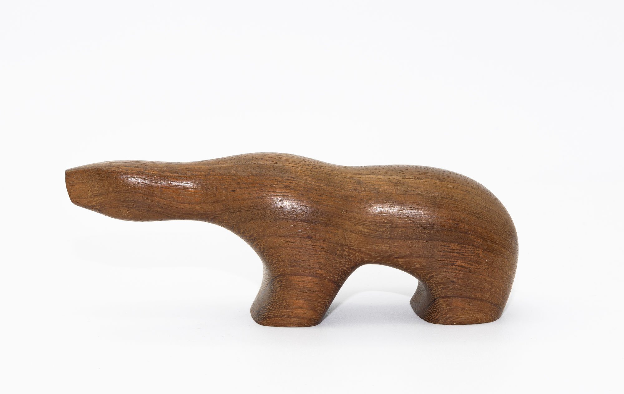 Arne Tjomsland teak polar bear sculpture