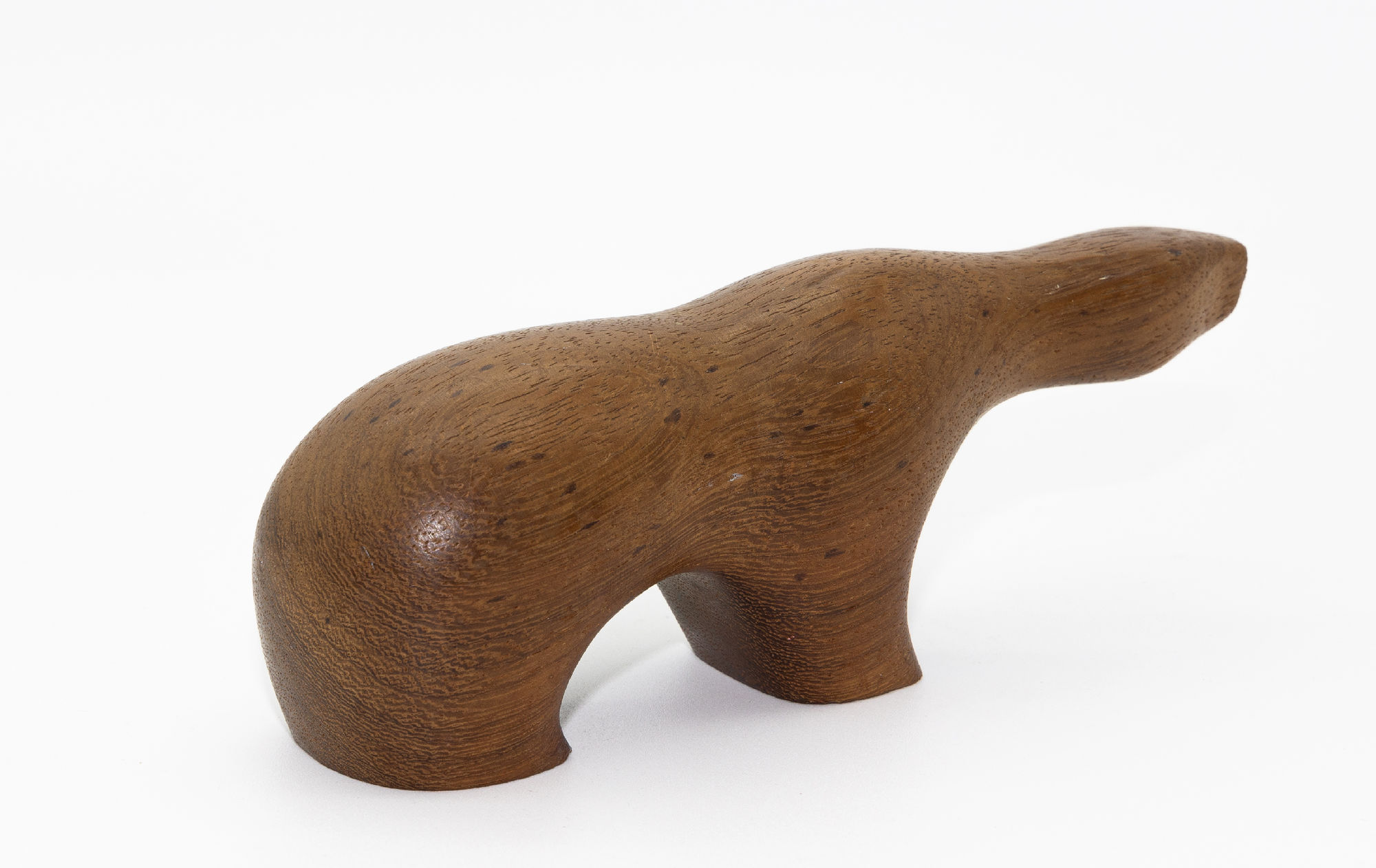 Arne Tjomsland teak polar bear sculpture