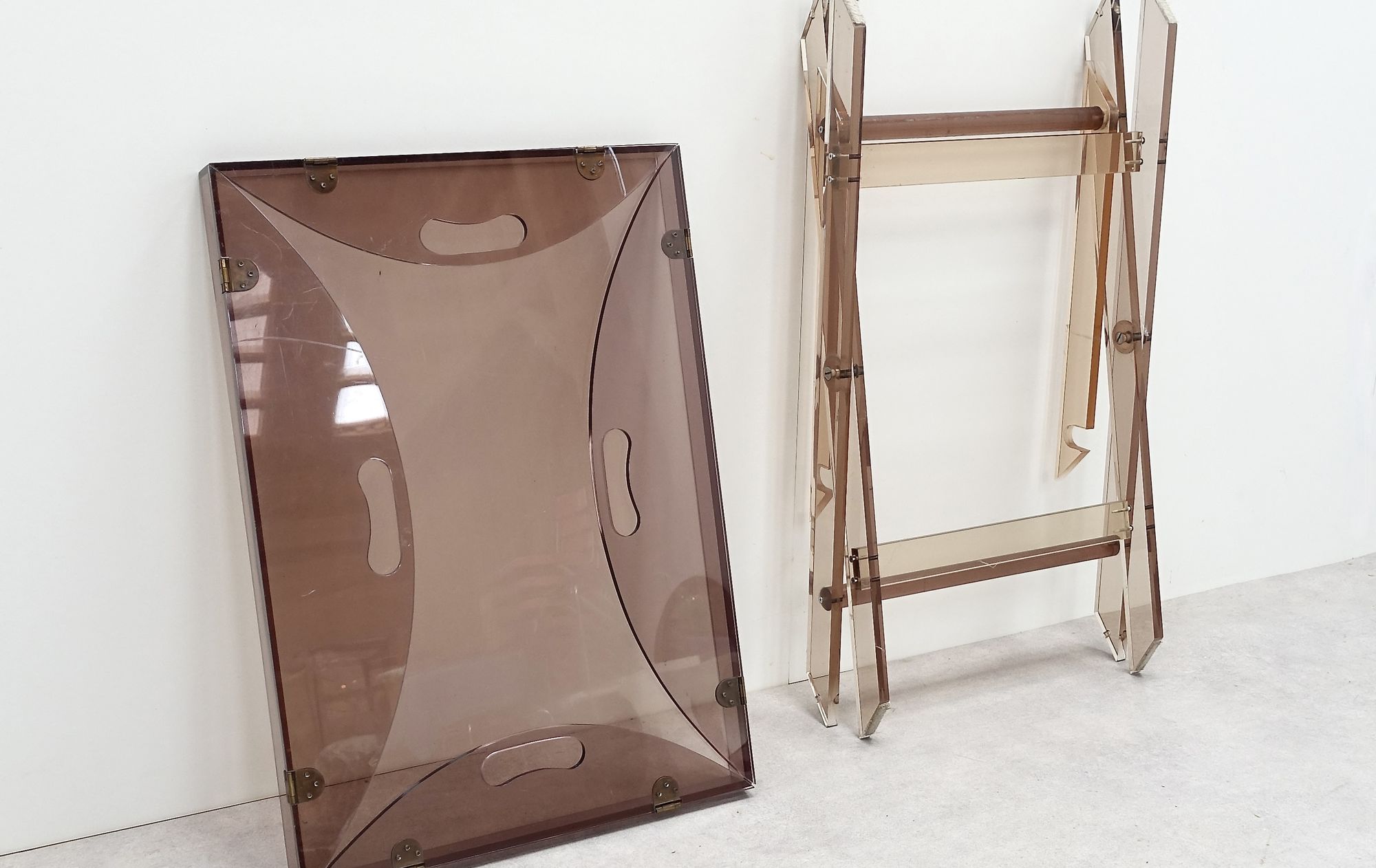 Plexiglass serving table 70s