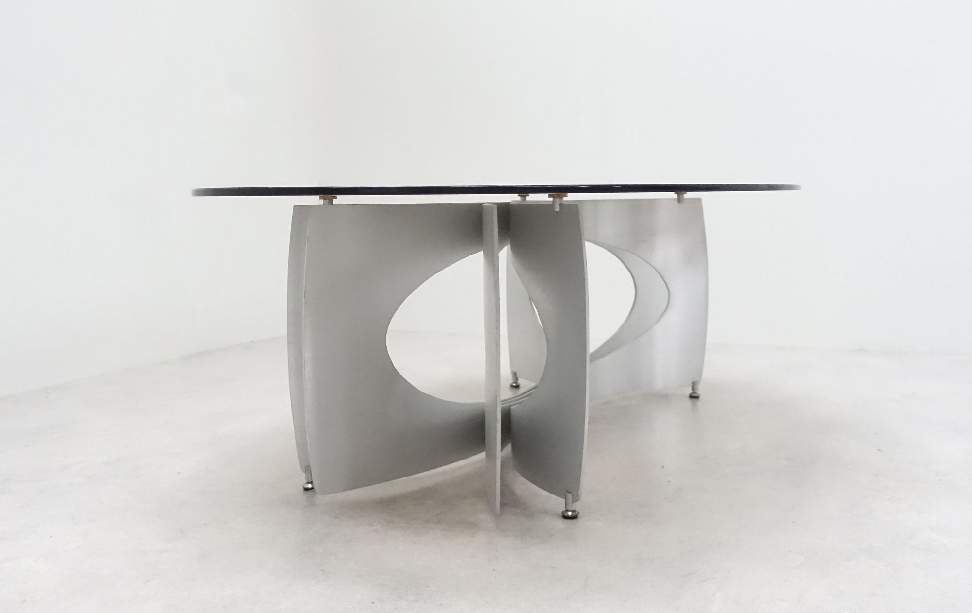 aluminium coffee table 70s