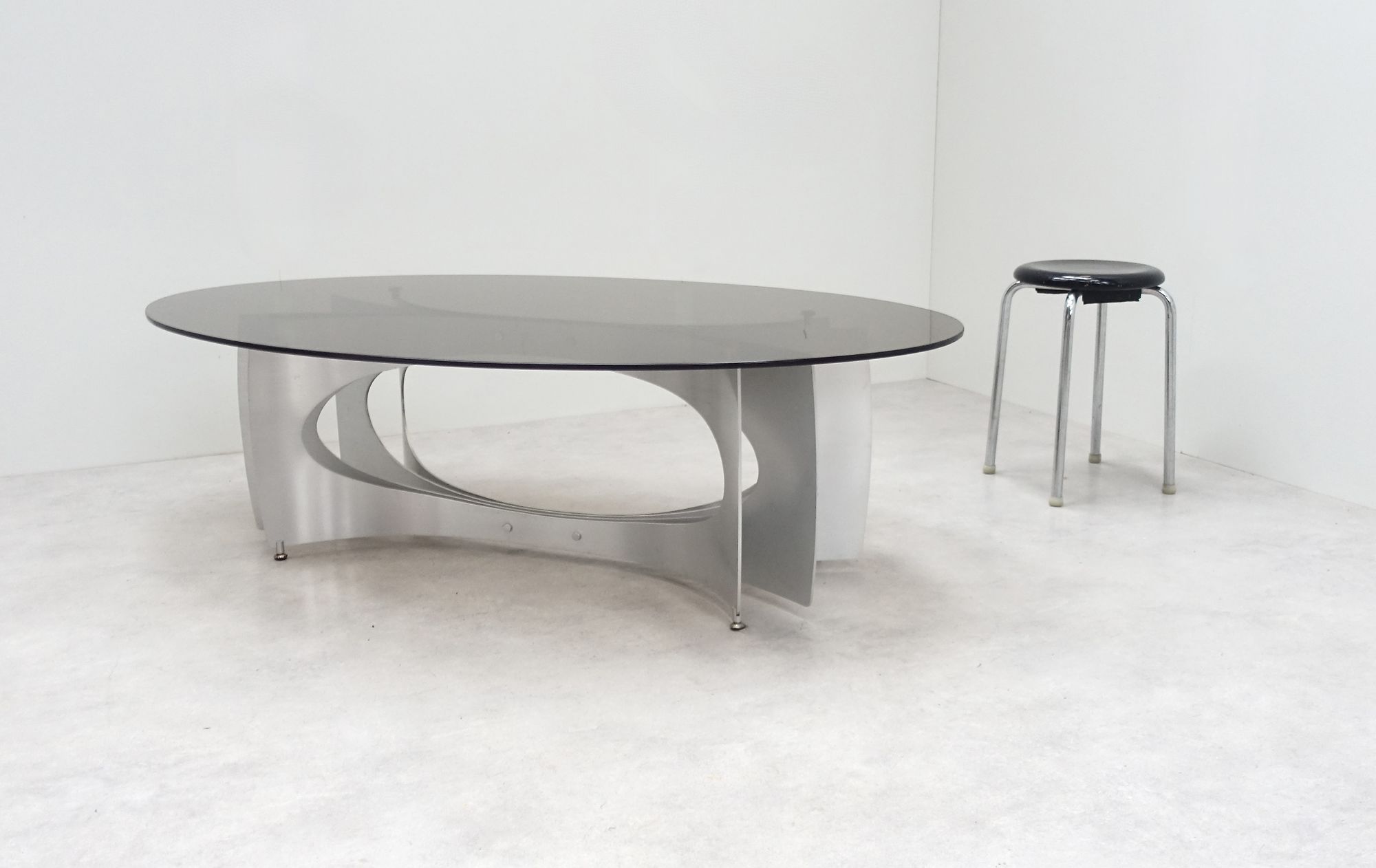 aluminium coffee table 70s