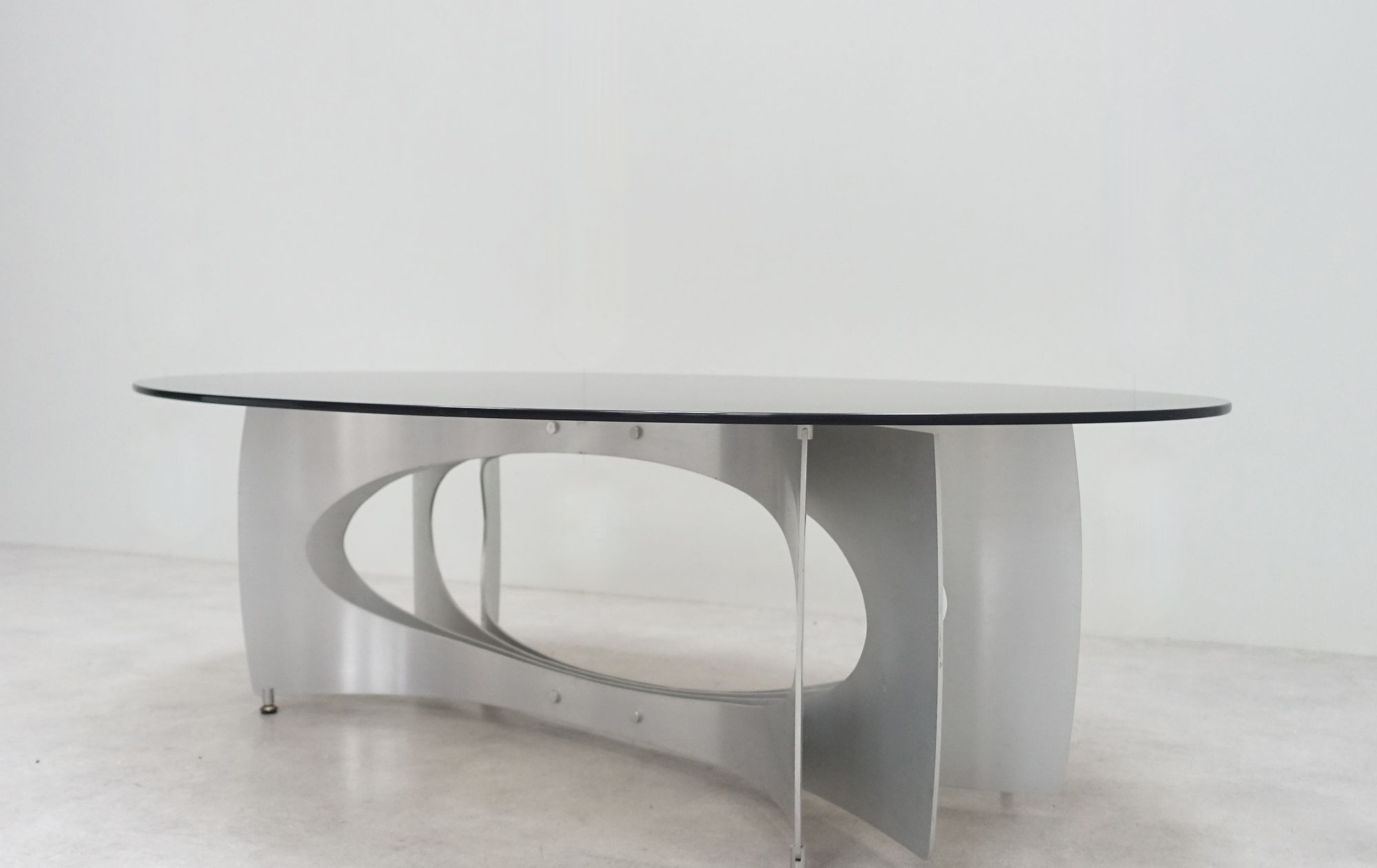 aluminium coffee table 70s