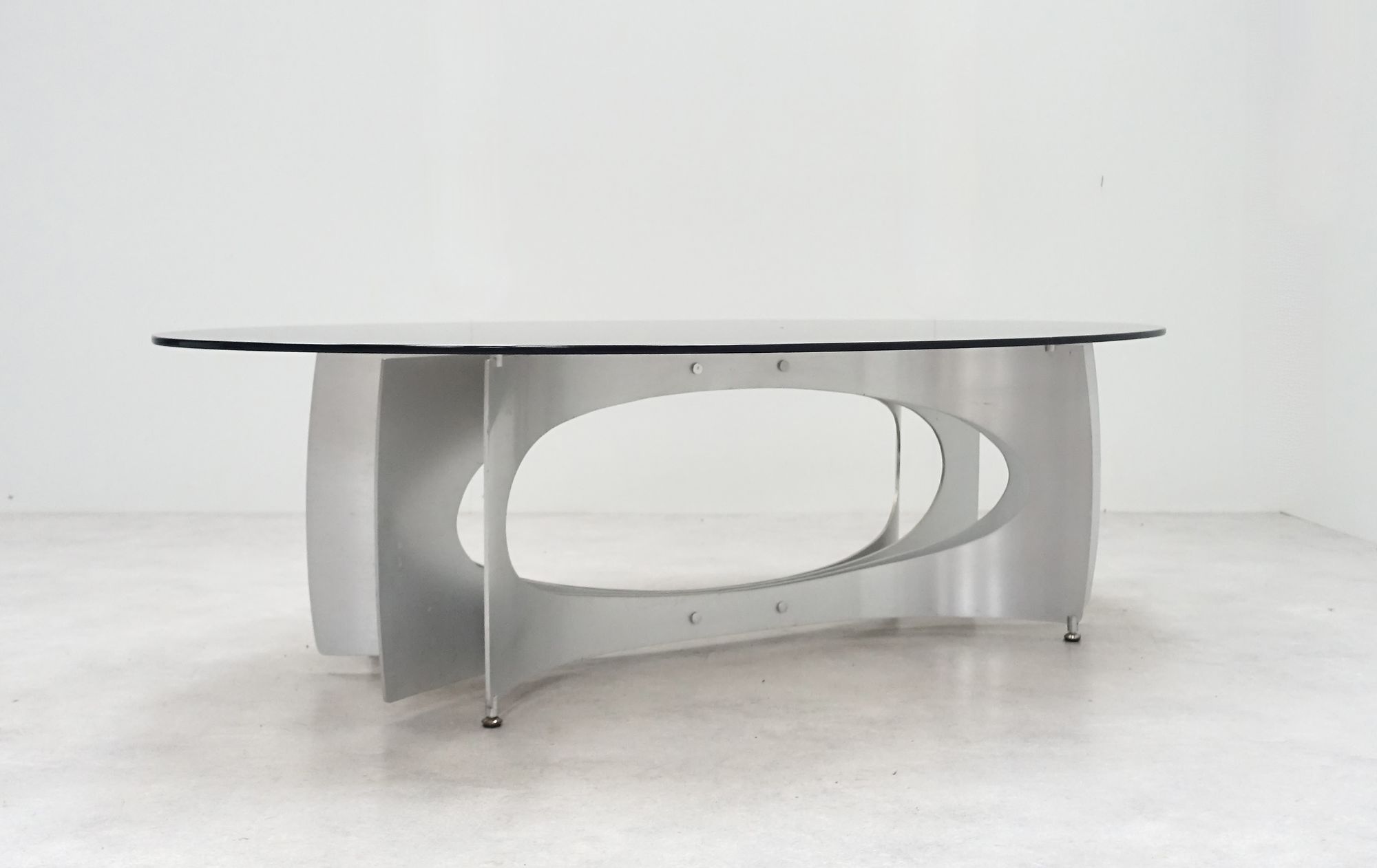 aluminium coffee table 70s