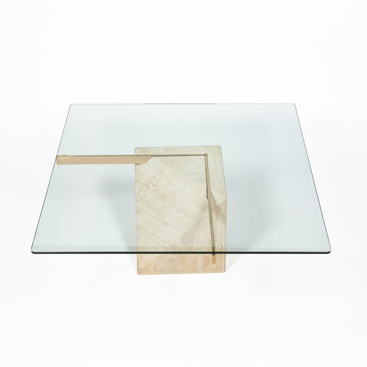 Travertine glass coffee deals table