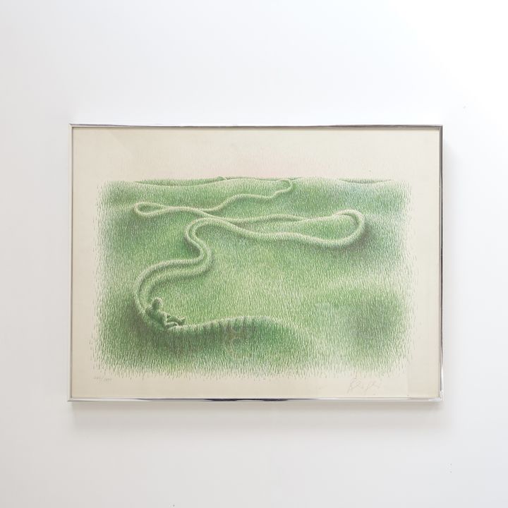 Engraving Ueli Berger DeSede sofa DS600 70s